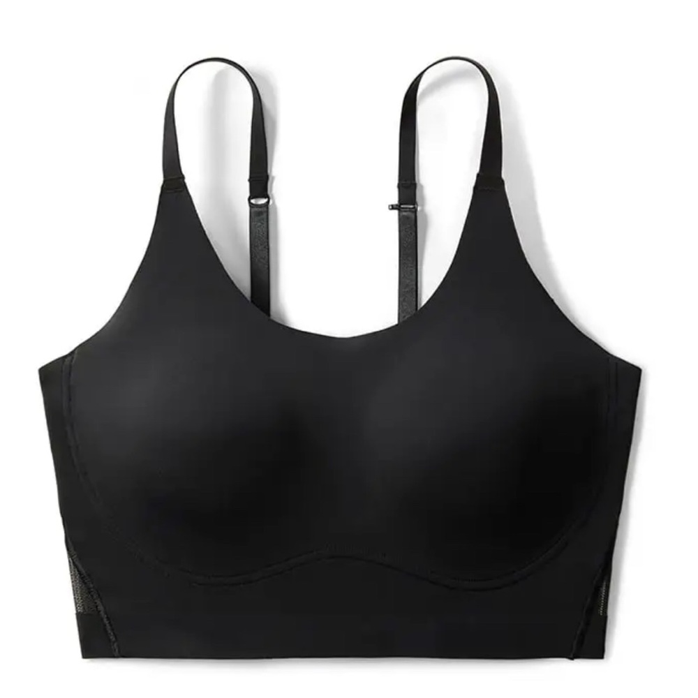 NWT True & Co. Mesh Scoop Neck Convertible Bra Black XS